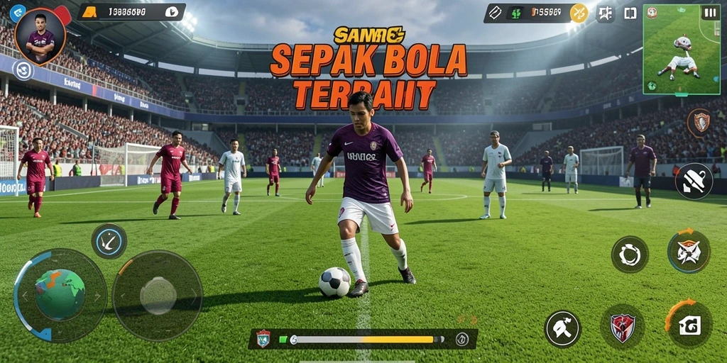 Tampilan gameplay menarik dari 55RP yang menunjukkan pertandingan sepak bola yang mendebarkan.