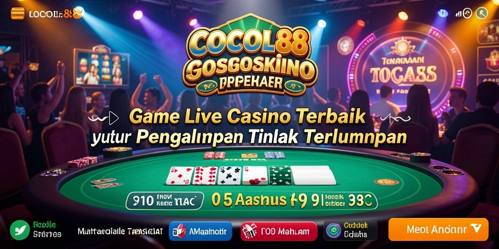 Screenshot gameplay COCOL88 menampilkan dealer langsung dan meja permainan yang menarik.