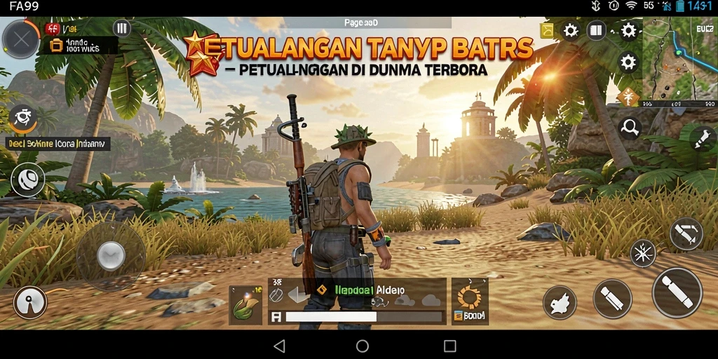 Screenshot gameplay FA99 yang menampilkan petualangan di dunia terbuka.