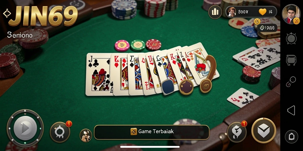 Screenshot utama JIN69 menunjukkan gameplay seru dalam permainan Domino.
