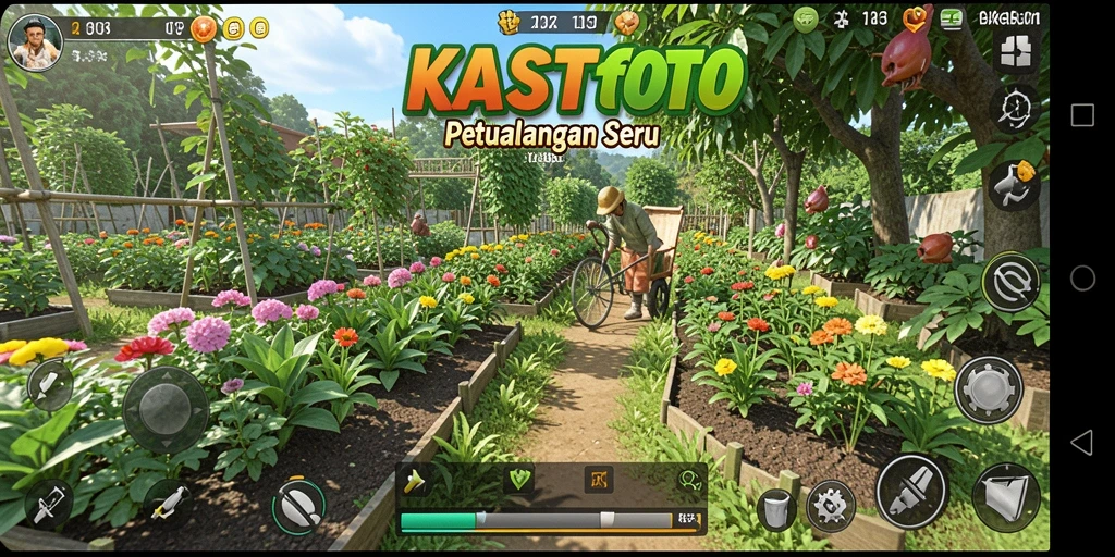 Tampilan gameplay KASTOTO yang menarik dalam berkebun.
