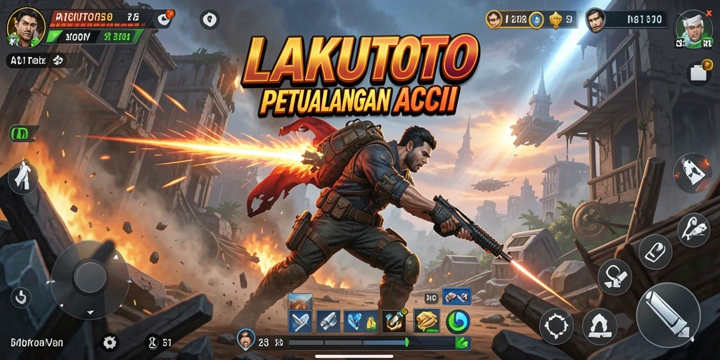 Tampilan game LAKUTOTO saat pertarungan intens.