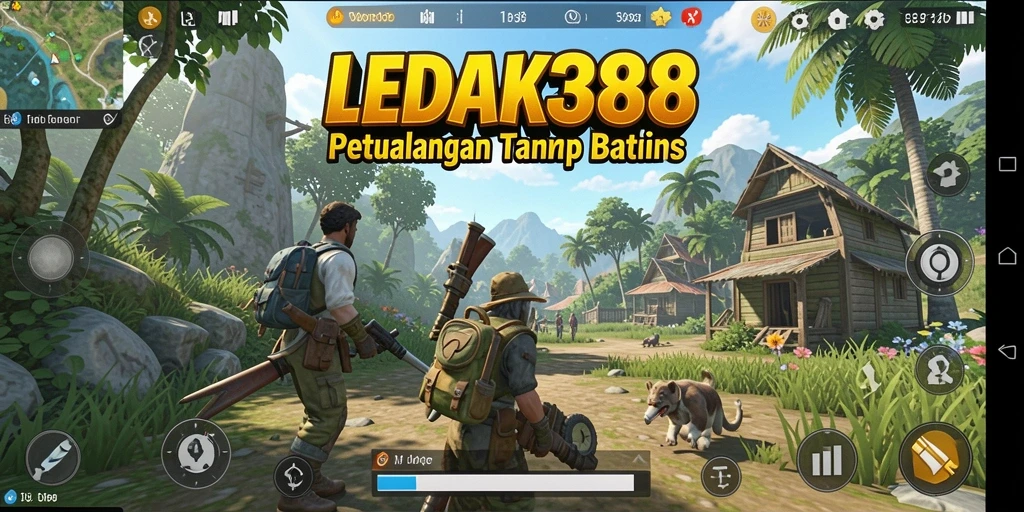 Tangkapan layar gameplay LEDAK388 menunjukkan eksplorasi dunia terbuka yang mengagumkan.