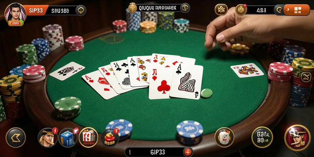 Tangkapan layar gameplay SIP33 yang menggambarkan keseruan bermain QiuQiu.