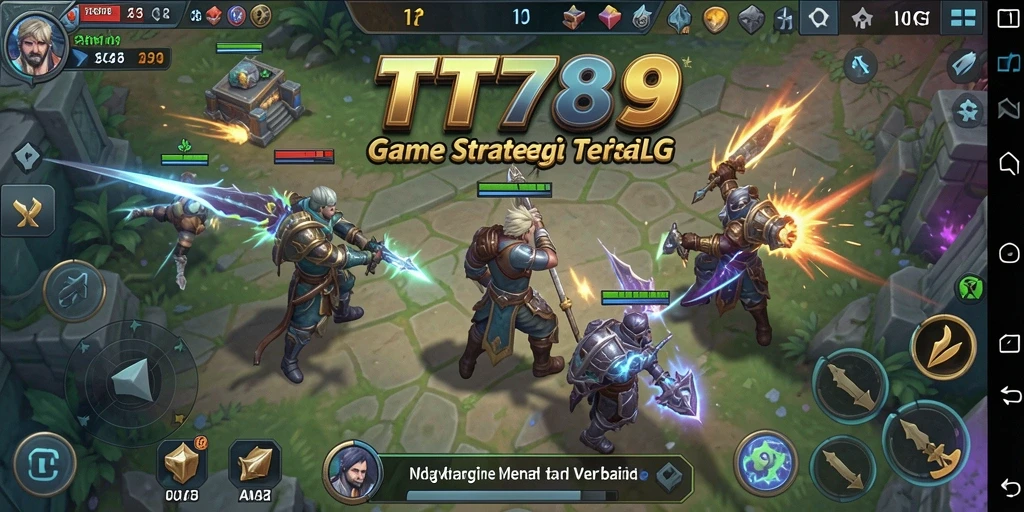 Screenshot utama TT789 menampilkan pertempuran strategi yang seru.